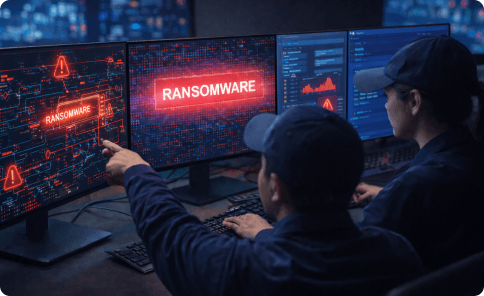 랜섬웨어 감염 원인과 피해 범위를 분석해 복구 가능성을 분석하고 대응 하는 이미지